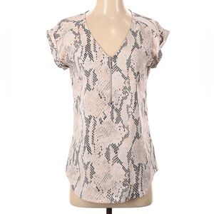 Express Snakeskin Sleeveless Blouse with Zipper